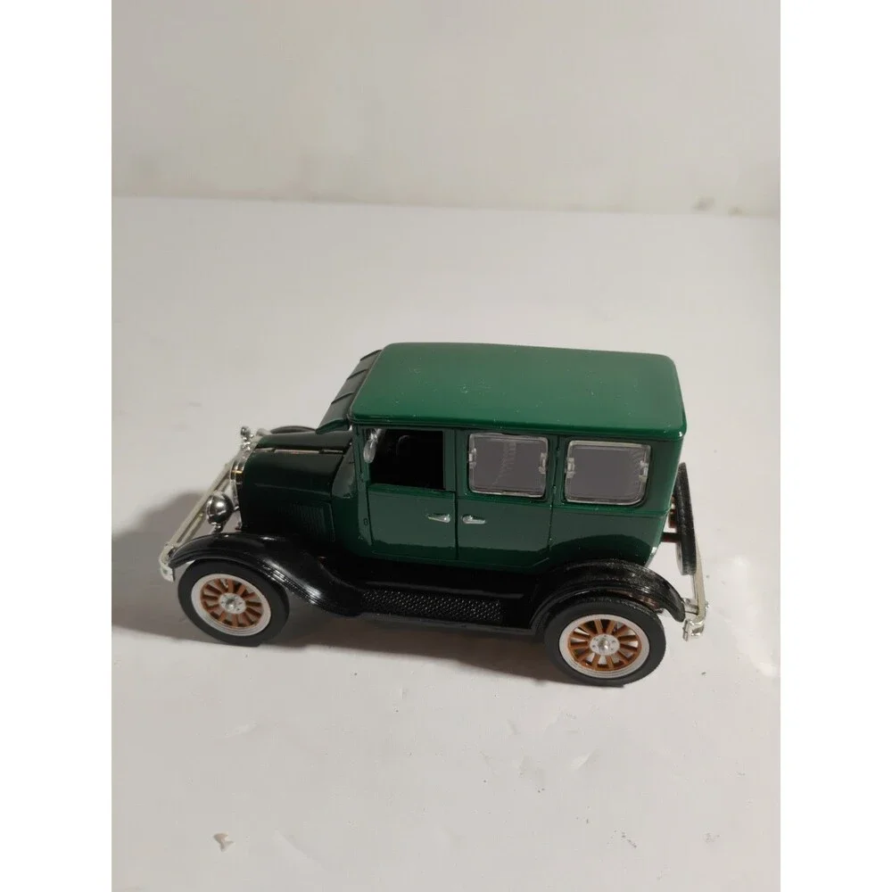 Miniature Toy Car, 1926 4-Door Fordo Ford, Green & Black. Metal & Plastic